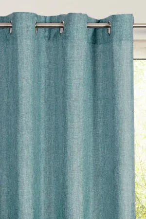 Rideau imitation lin 'Hyvinkää' bleu Nouveauté